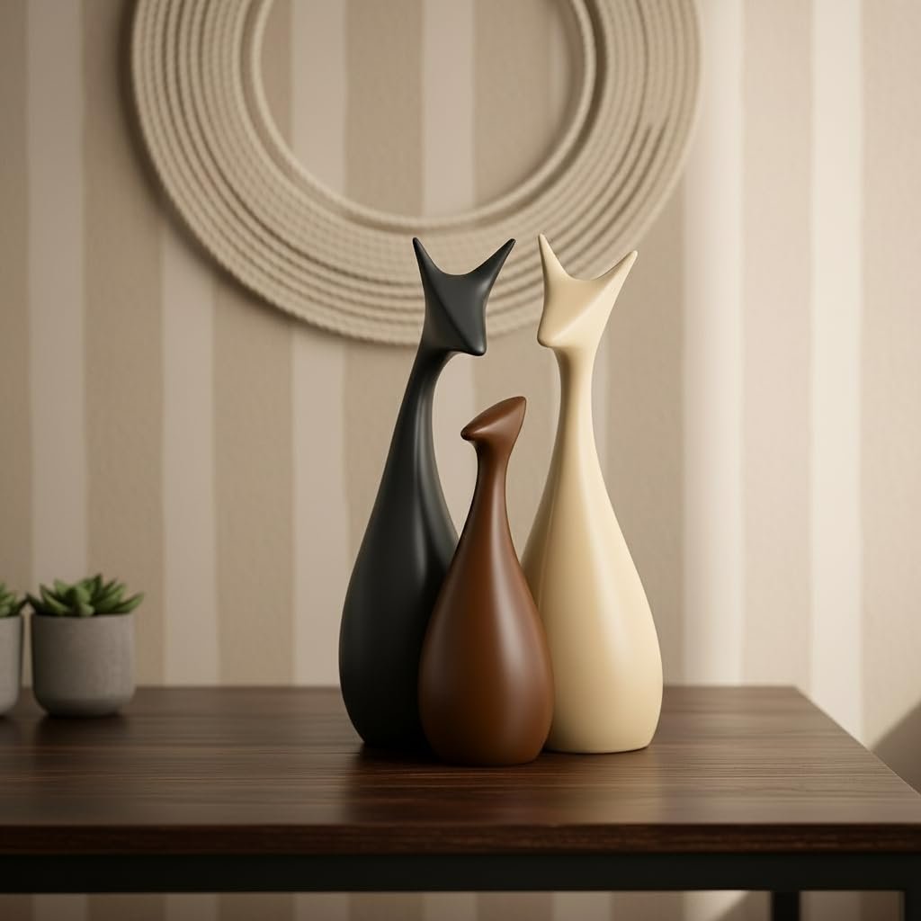 POLYRESIN CAT STANDING FIGURINES