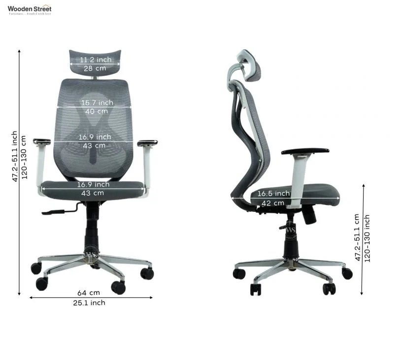 Ergopro Luxe High-Back Mesh Office Chair (Slate Gray) image 4